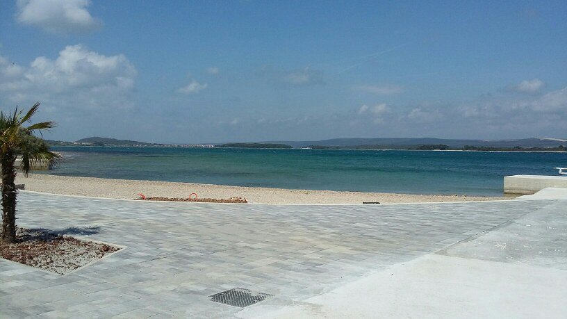 View of the beach, which is just a few steps from the apartment.