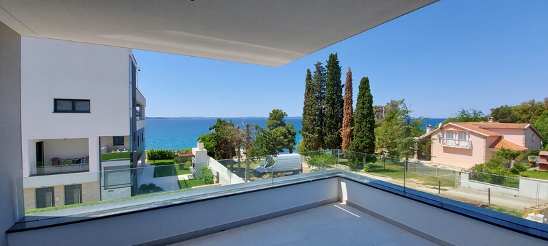 Sea view of the ground floor apartment A2006 in Kozino, Zadar region, Croatia - Panorama Scouting.