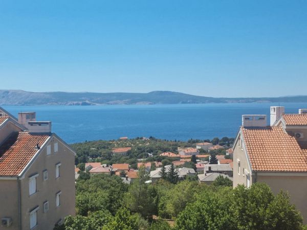 Sea view of apartment A2822 in Novi Vindolski, Kvarner Bay, Croatia.