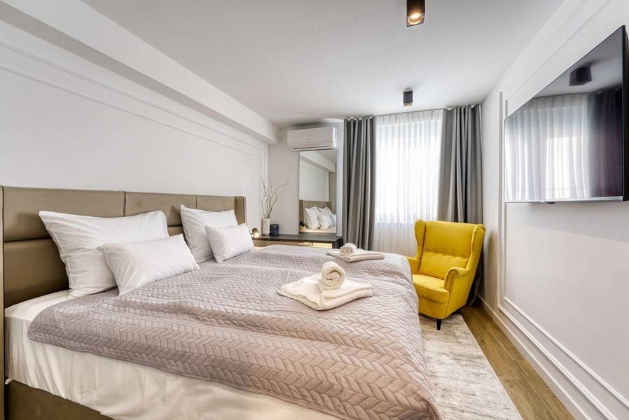 Air-conditioned bedroom.