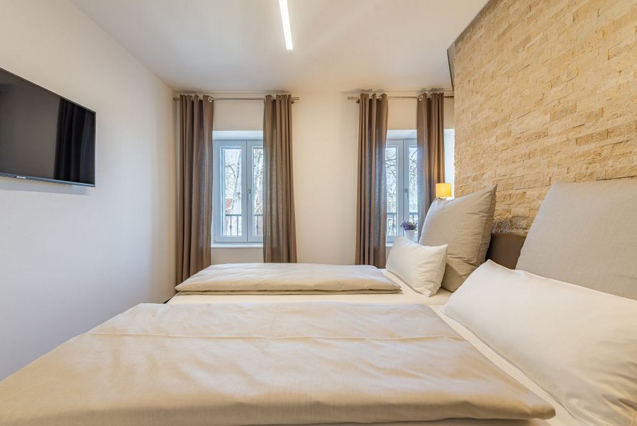 Bedroom with TV.