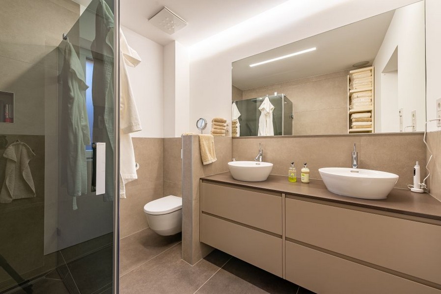 Brightly designed and modern bathroom