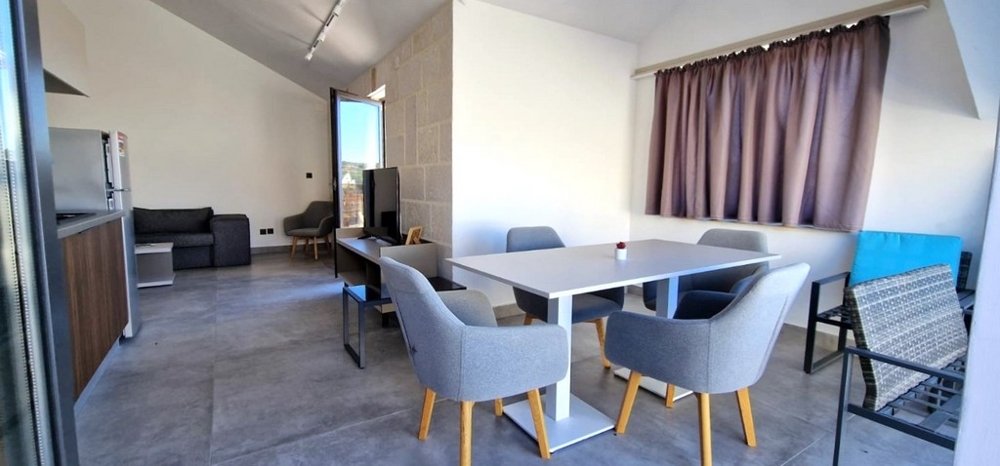 Dining area in the attic.