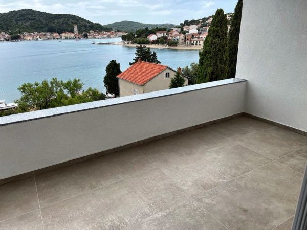 Sea views from a new apartment in Tisno, ideal for buying in Croatia