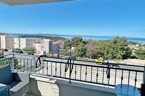 Sea view from the terrace of apartment A3319, offered for sale in Makarska, Croatia.