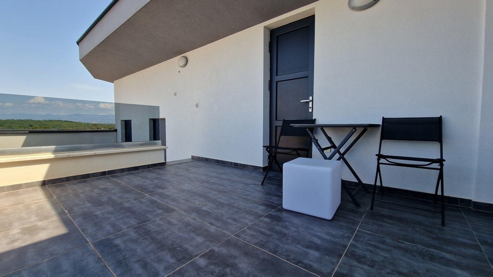 Entrance to the terrace of apartment A3426, offered for sale in Croatia.