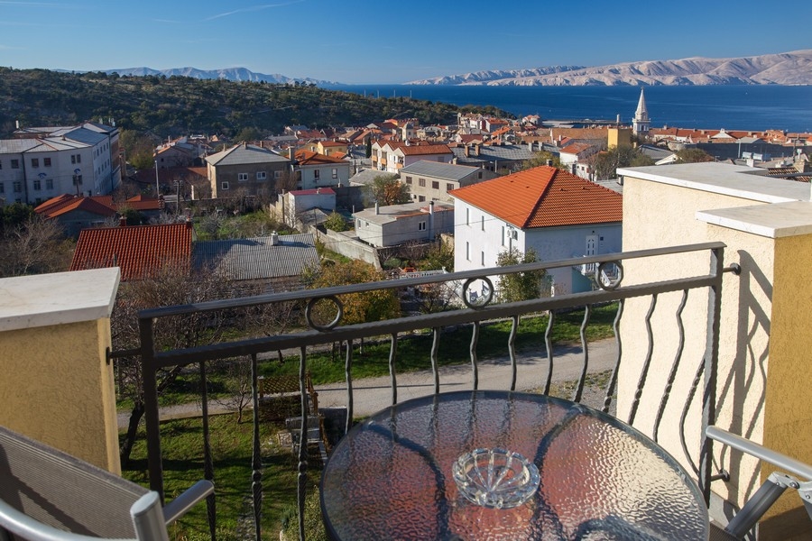 Terrace with sea views of property A3430 in Croatia.