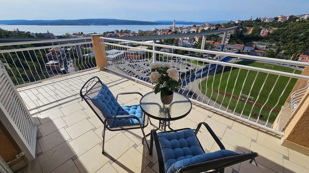 City and sea views of apartment A3495, which is for sale in Crikvenica.