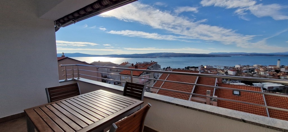 Terrace with sea views of property A3510 in Crikvenica, Croatia.