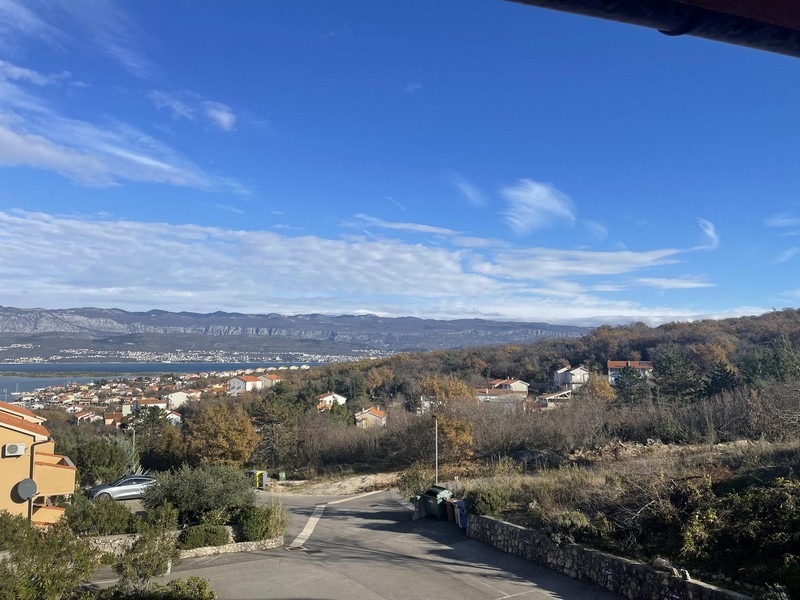 View of the sea from the balcony of apartment A3517 on Krk in Croatia.