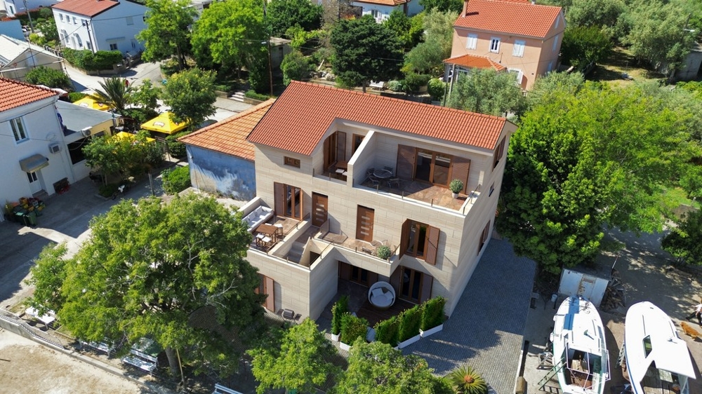 Modern apartments right by the sea in a new building on Ugljan, Croatia.