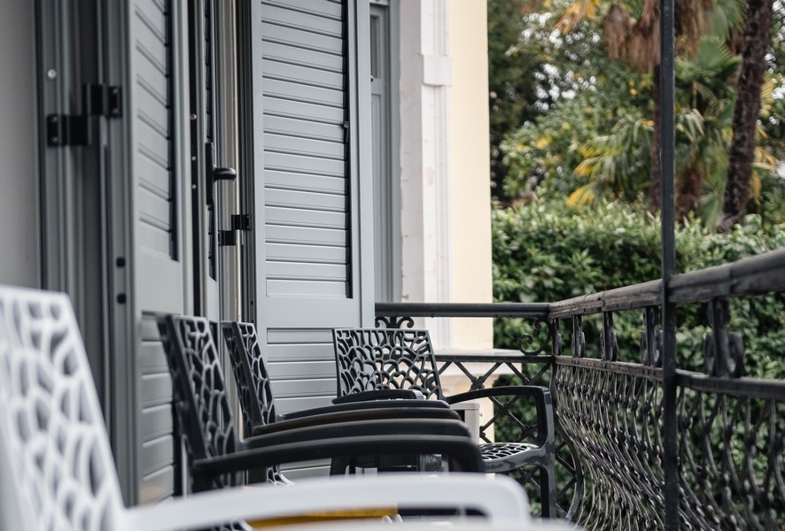 Terrace of the stylish property A3652 in Opatija, Croatia.