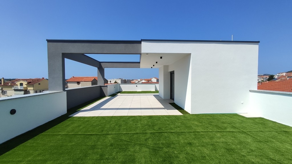 Modern roof terrace of the property S2 A3678 in Vodice, Croatia.