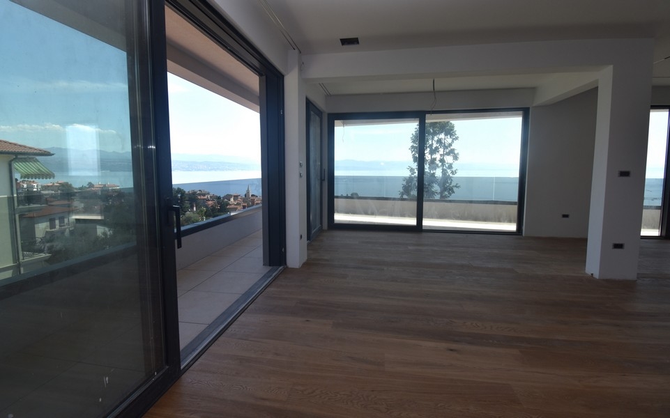 Modern living room of the new apartment A3685 in Lovran, Kvarner Bay.