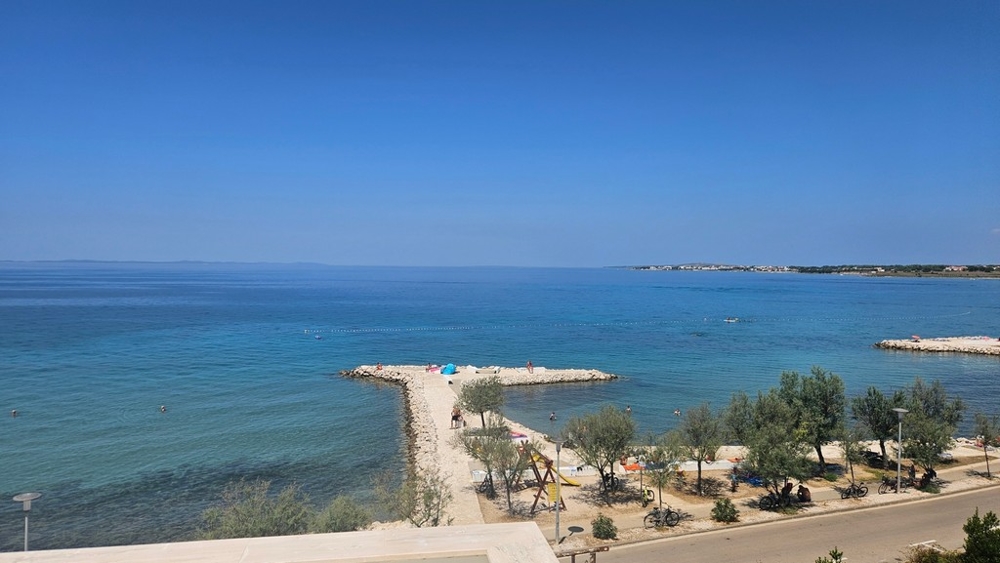 Panorama sea view of the apartment A3692 directly by the sea in Croatia.