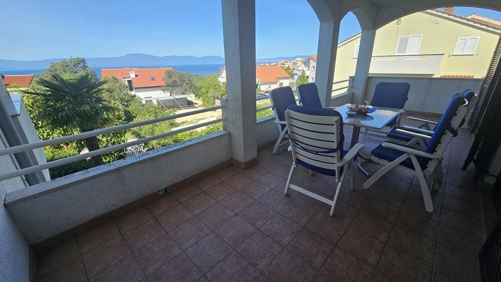 Terrace with a beautiful sea view - apartment for sale in Njivice, Croatia.
