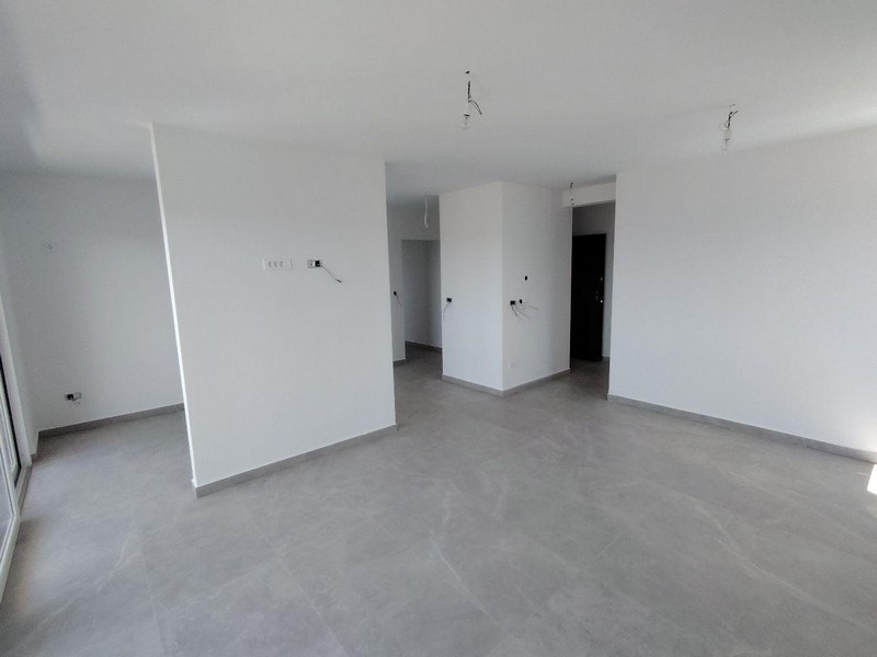 Open living area in the new building apartment