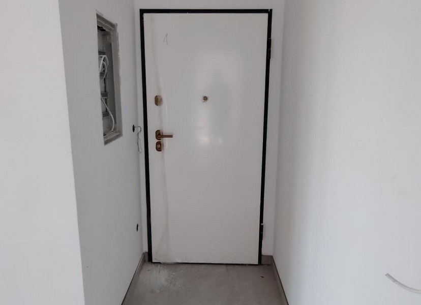 The entrance door of the apartment in the new building