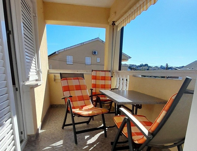 Balcony of holiday apartment A3763 in Malinska on the island of Krk in Croatia.