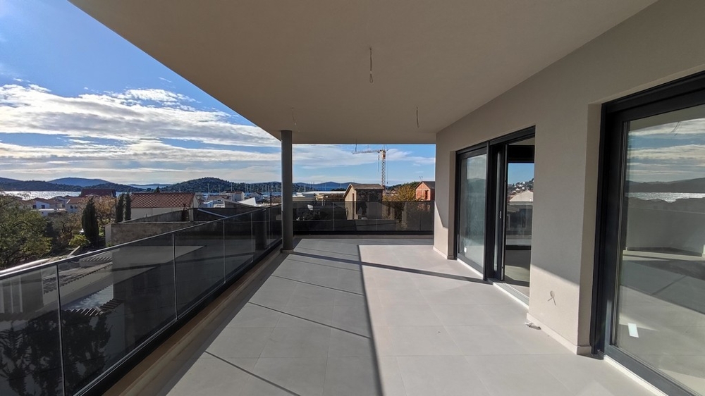 Terrace of the property A3820 in Croatia in the town of Tribunj.