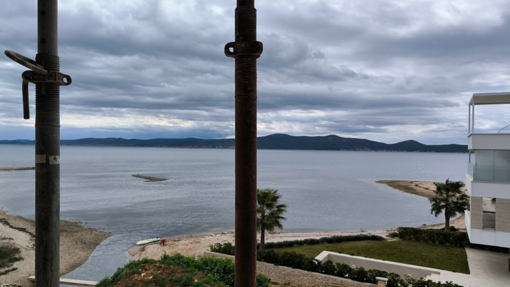 Sea view from new apartment right on the beach in Croatia