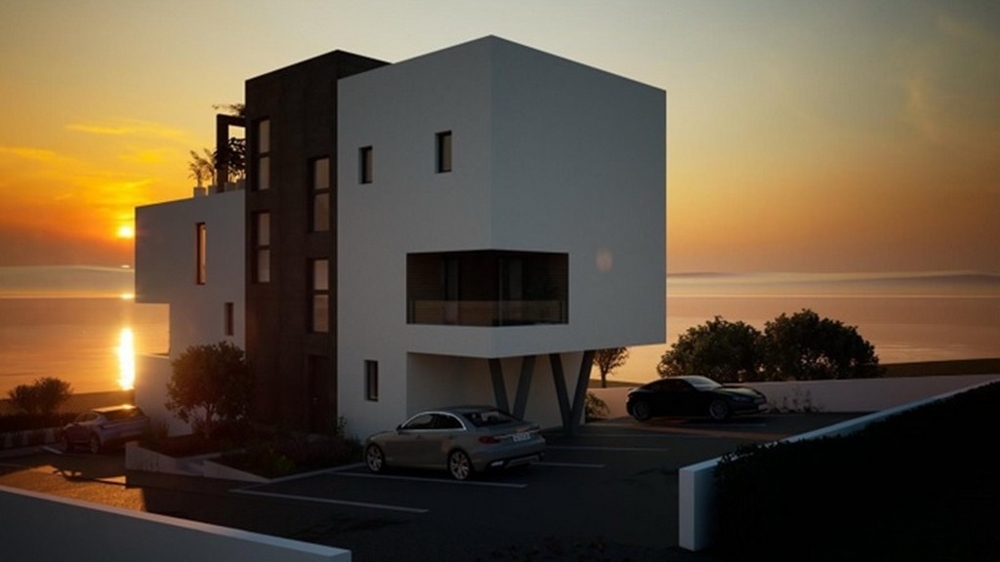 Modern new residential complex with parking spaces by the sea in Croatia