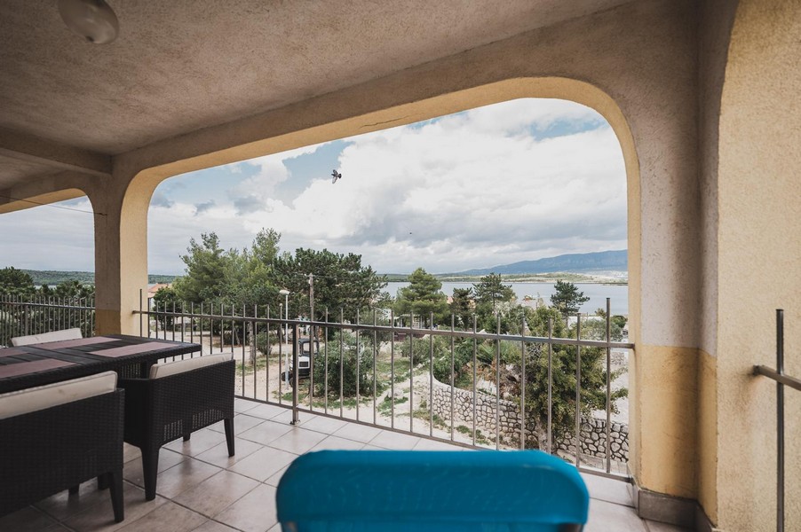 Sea view terrace of apartment A3860, which is for sale on the island of Krk.