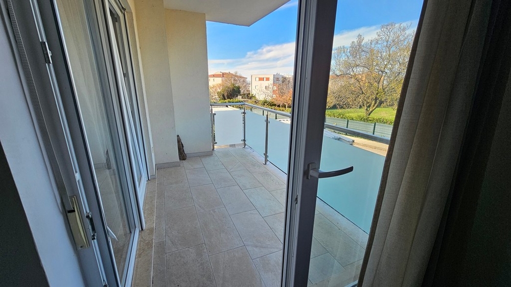 View of the balcony of apartment A3870, which is for sale in Novigrad (Istria).