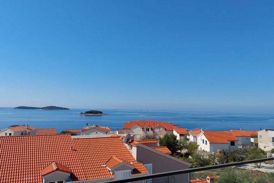 Sea view of apartment A3878, which is for sale in Rogoznica, Croatia - Panorama Scouting.