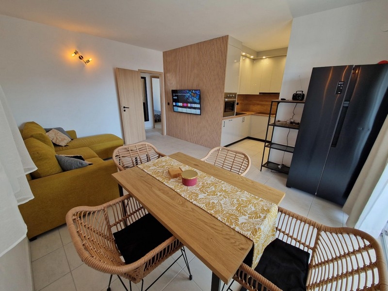 Modern fitted kitchen with electrical appliances
