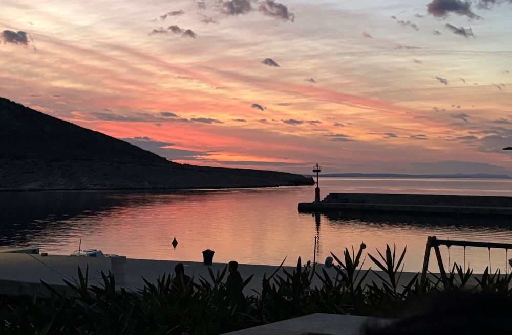 Harbor view at sunset by the sea