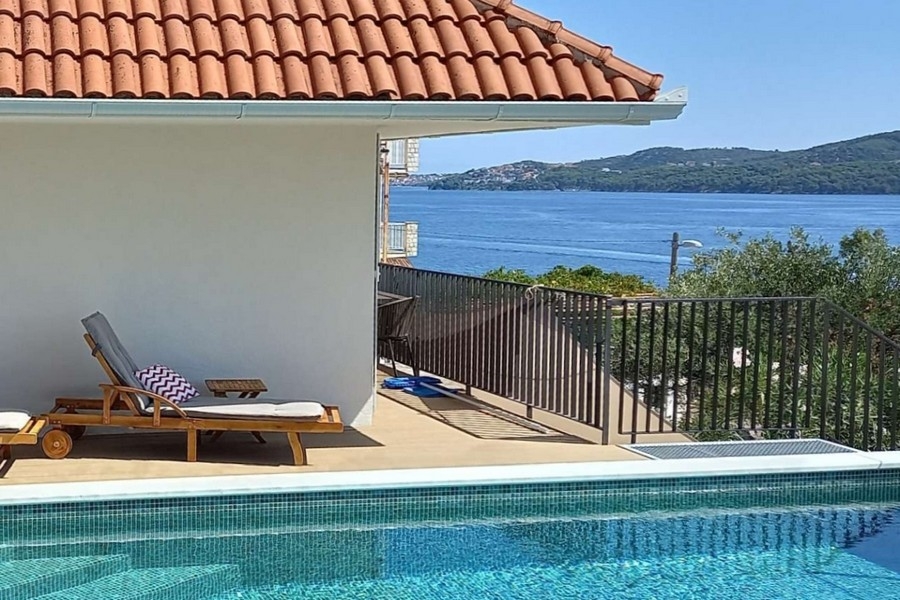 Apartment with pool near the sea near Trogir, Croatia.