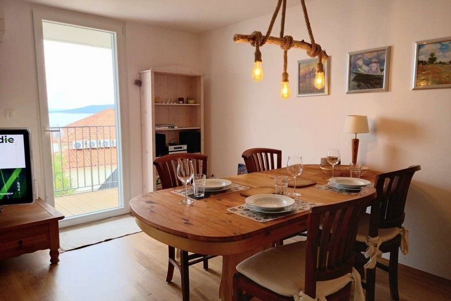 Kitchen with built-in appliances and work surface