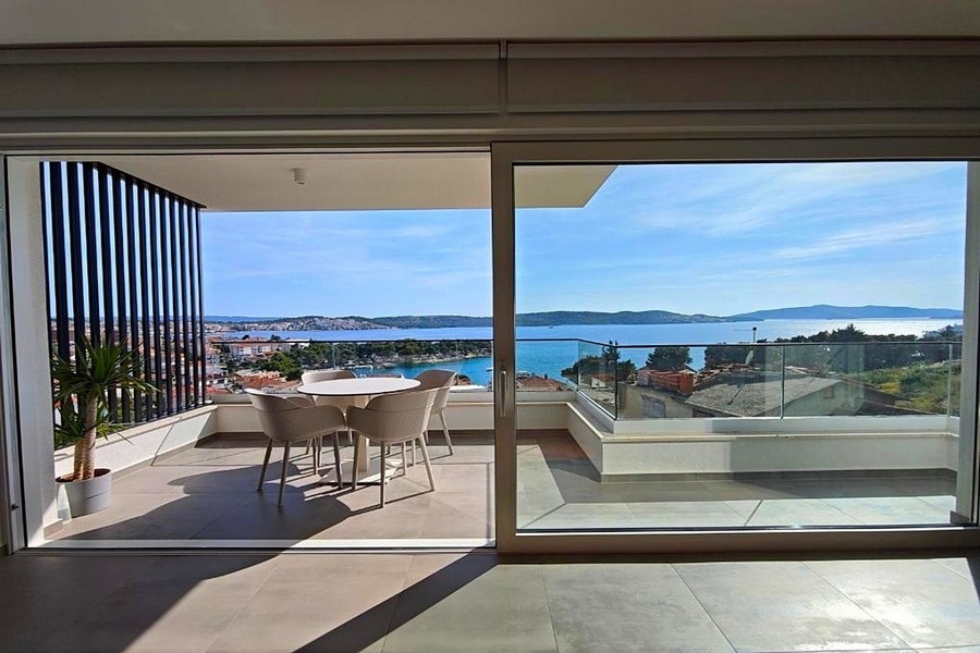 Sea view of apartment A3943 in Trogir, Croatia.
