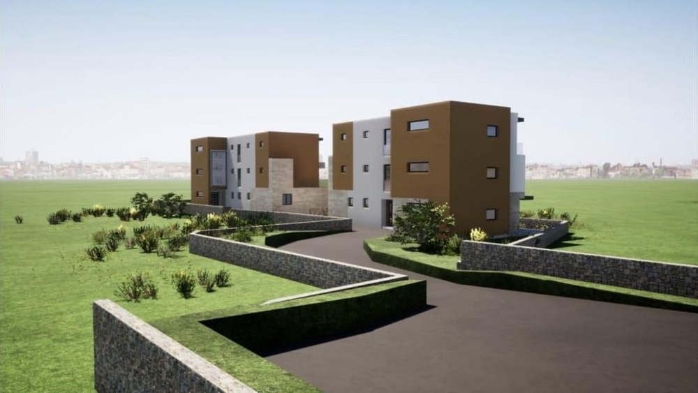Access and exterior of the residential complex with stone walls