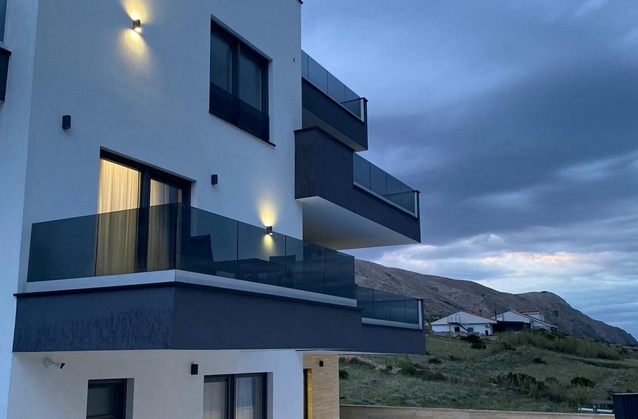 Modern residential building of property A3949 in Pag in Croatia.