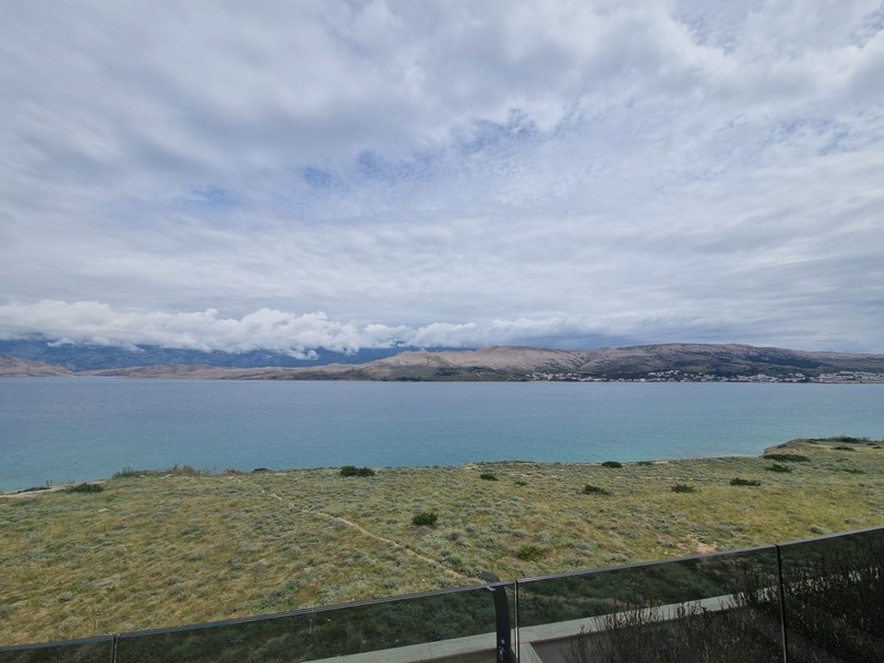 Sea view from the terrace on the island of Pag