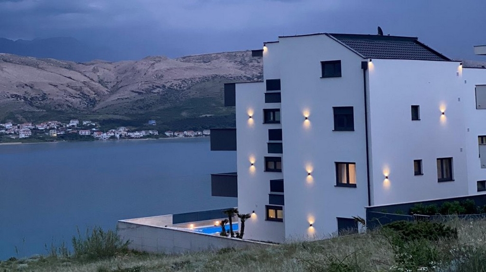 Seaside apartment in modern building.