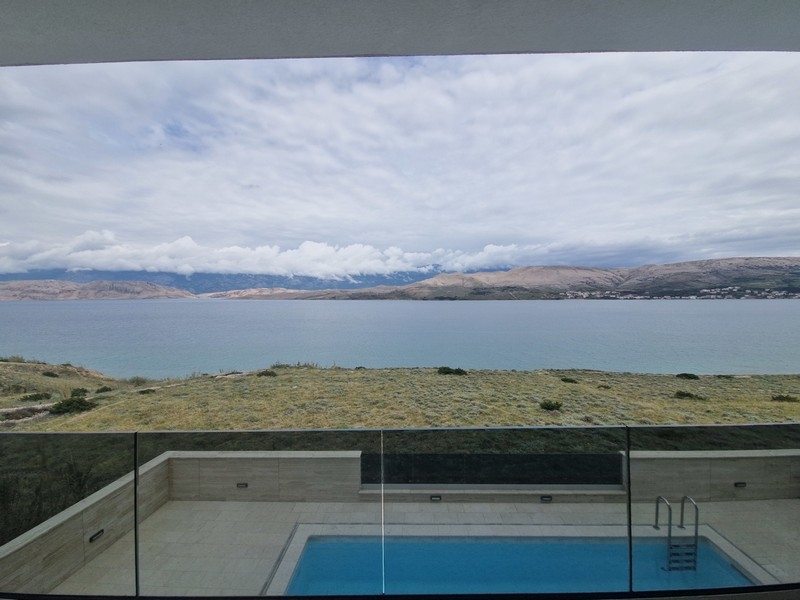 View of the sea and coastline of the island of Pag.