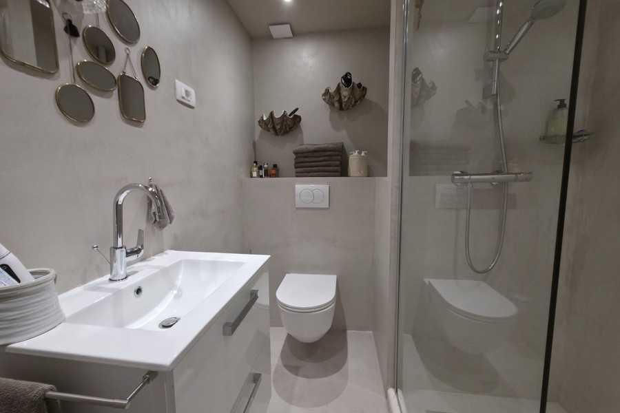 Modern bathroom with shower
