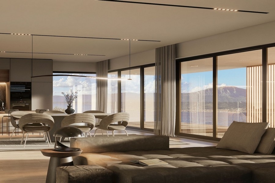 Living area and sea views.