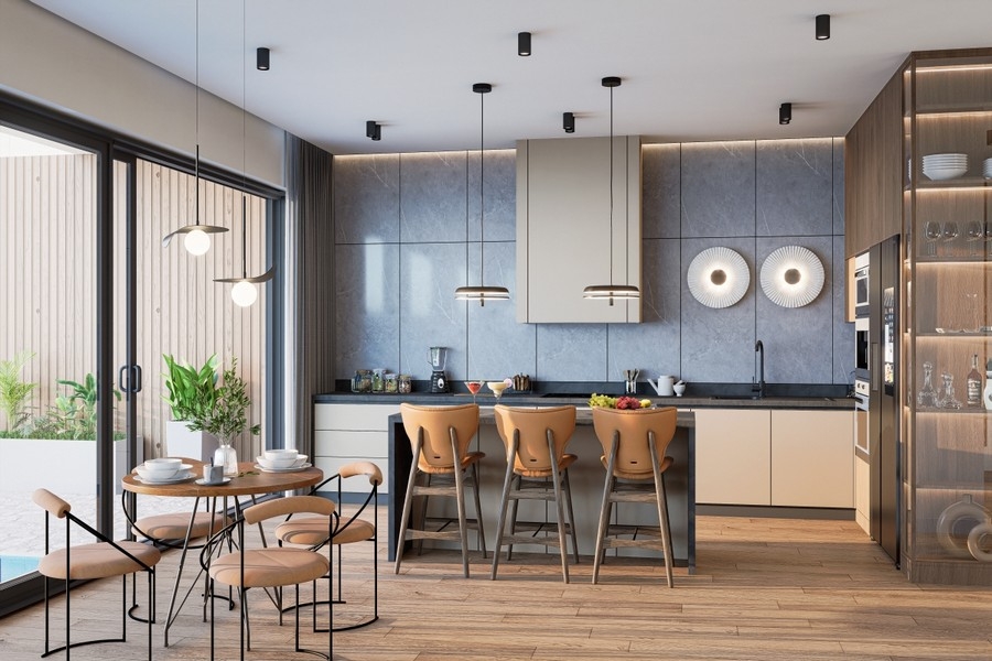 Design kitchen in modern apartment