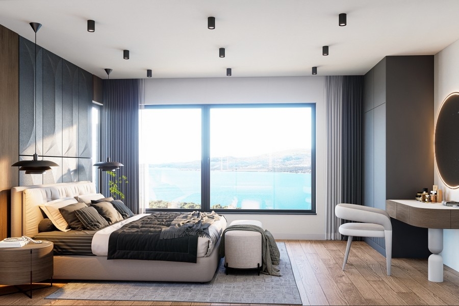 Bedroom with sea view