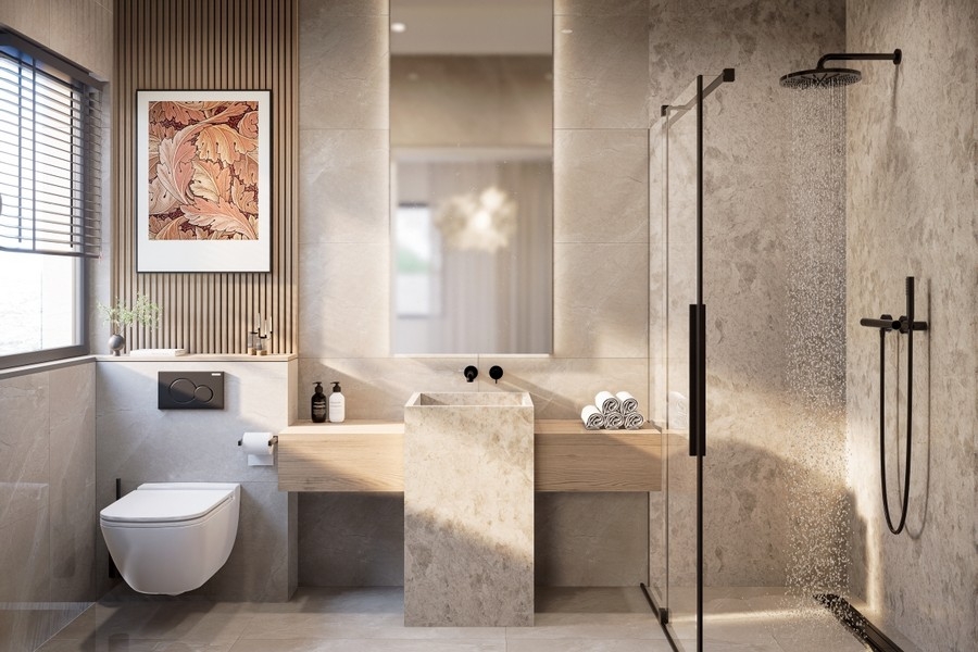 Luxury bathroom with modern equipment in Croatia