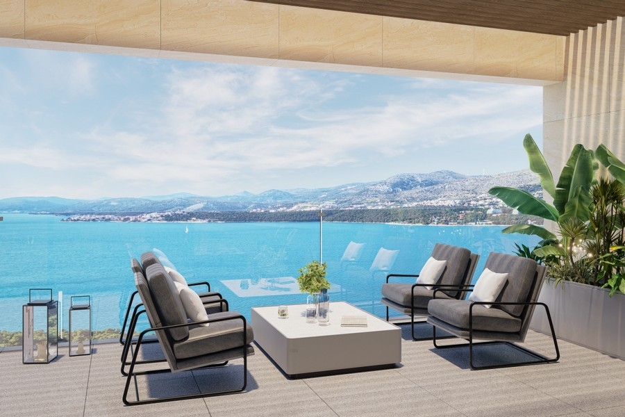 Covered terrace with fantastic sea views in Dalmatia