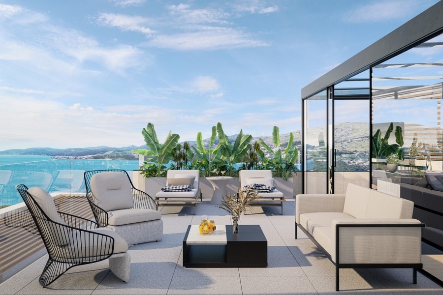 Roof terrace with sea views Croatia