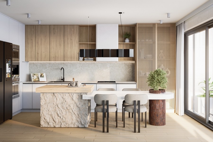 Open kitchen penthouse apartment