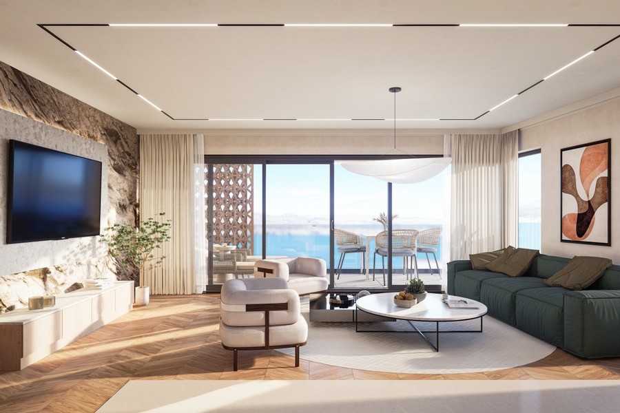 High quality living area with sea views in Ciovo