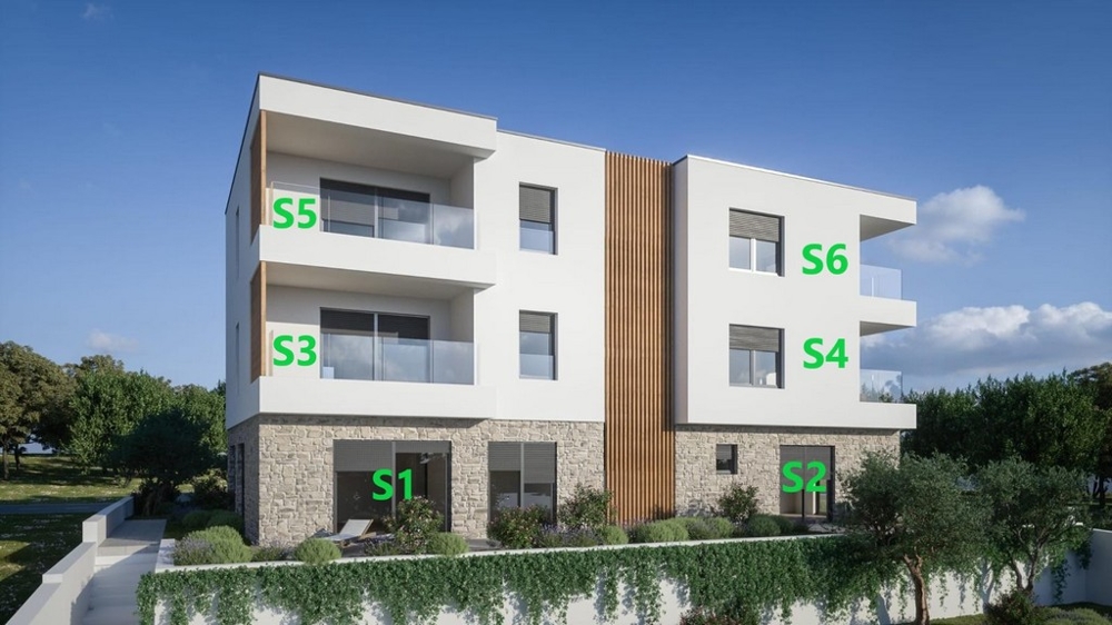 Residential complex with apartments S1 to S6 in Dalmatia