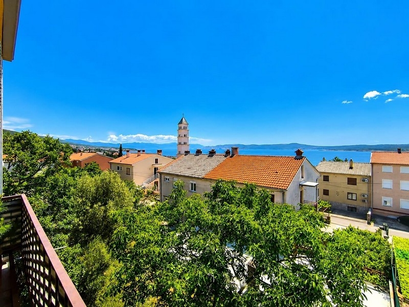 Sea view from the balcony of an apartment in Croatia